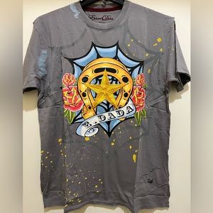 Edward Dada Vintage T-Shirt Gray Color Embroidered & Screen Print Graphic - New